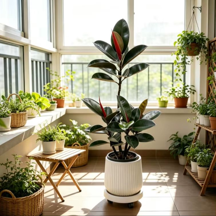 Rubber Plant Ficus - The rubber tree (Ficus Elastica) is