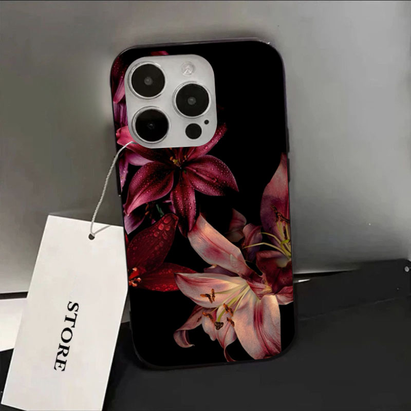 Plants X - Elegant Red Lily Flower Phone Case