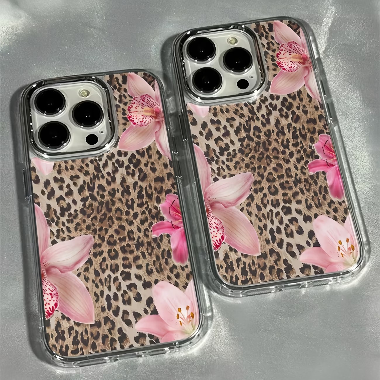 Plants X - Leopard Print Lily Flower Transparent Phone