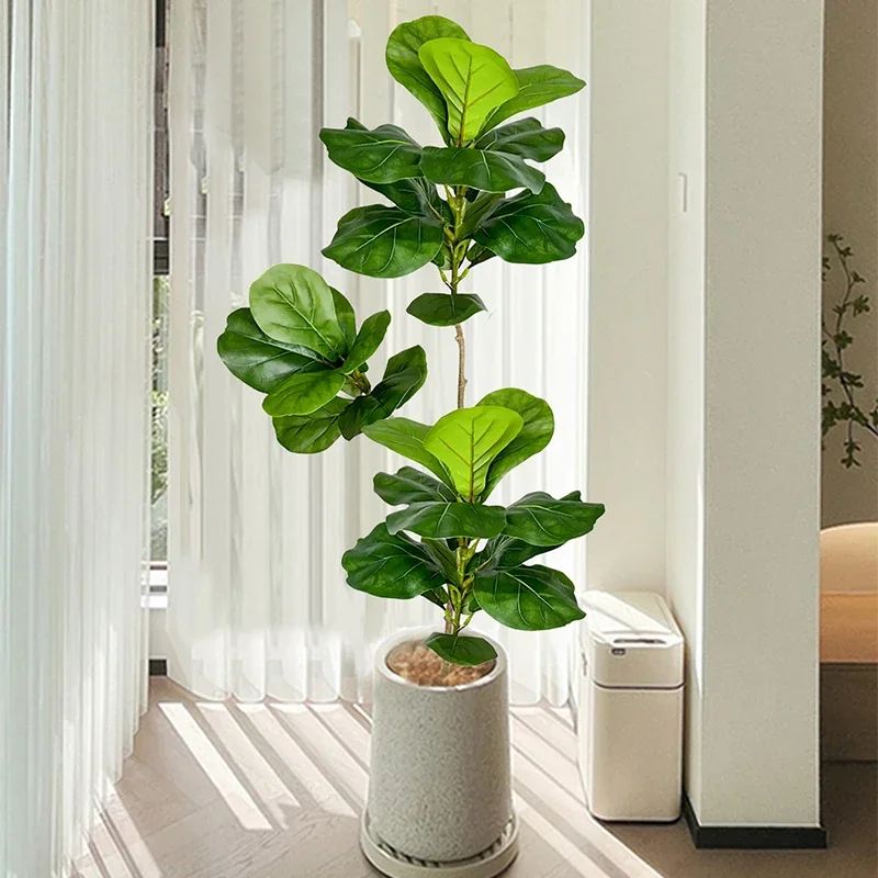 Rubber Plant Ficus - 2-4.9FT Large Artificial Ficus Tree Fake