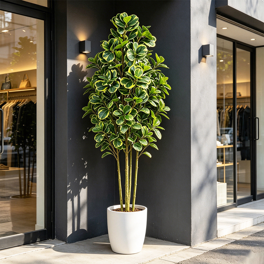 Rubber Plant Ficus - 76cm/115cm Artificial Ficus Tree Large Fake